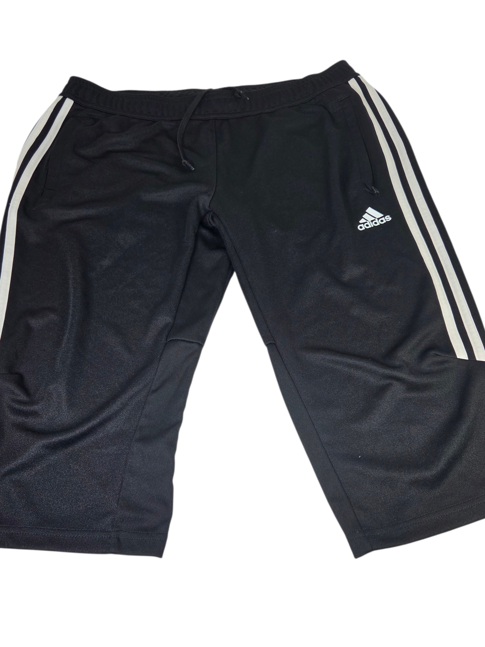 adidas Black Shorts with White 3-Stripes. Size L